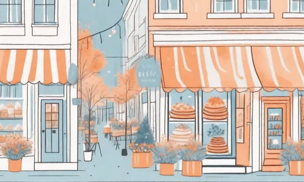 Bild von kleinem Unternehmen - Bäckerei in orange und blau