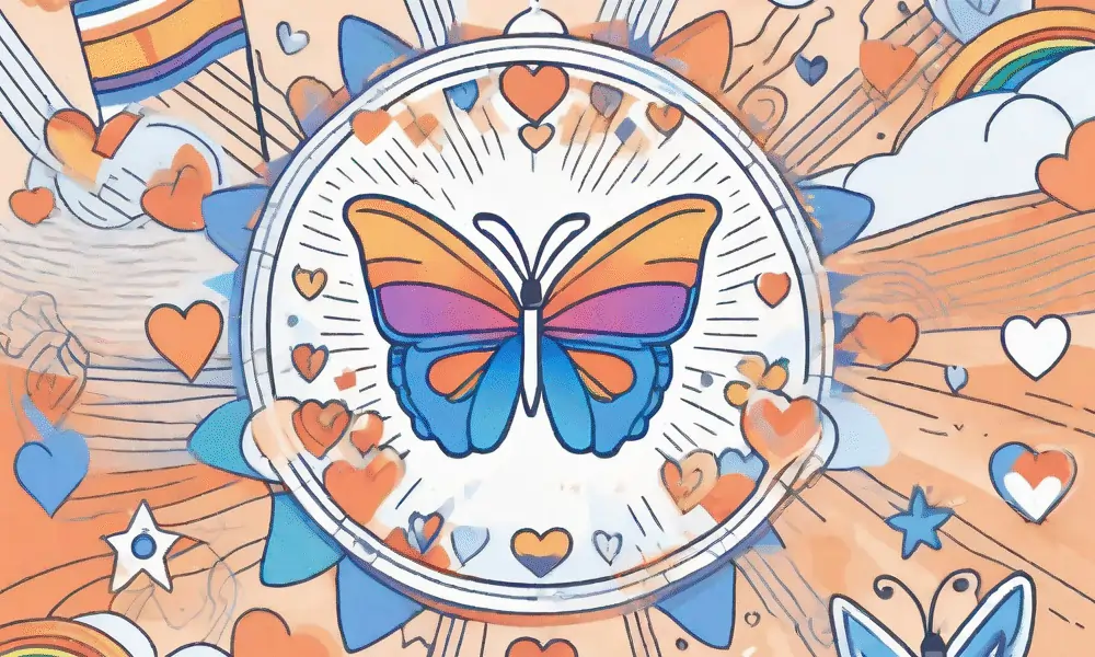 Bild von Schmetterling in LGBTQ+ Farben