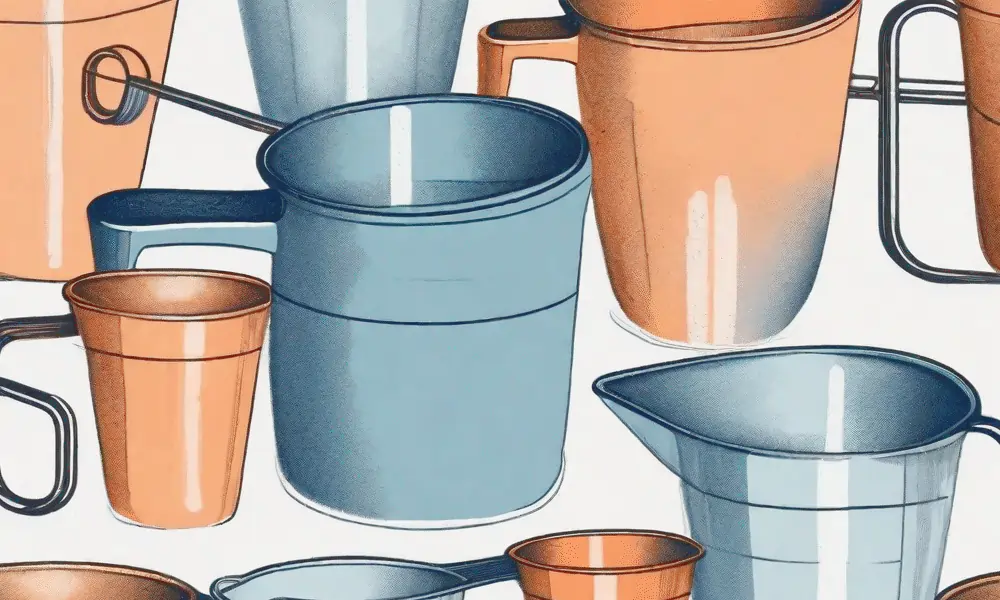 Bild von Messbechern in Blau, Orange